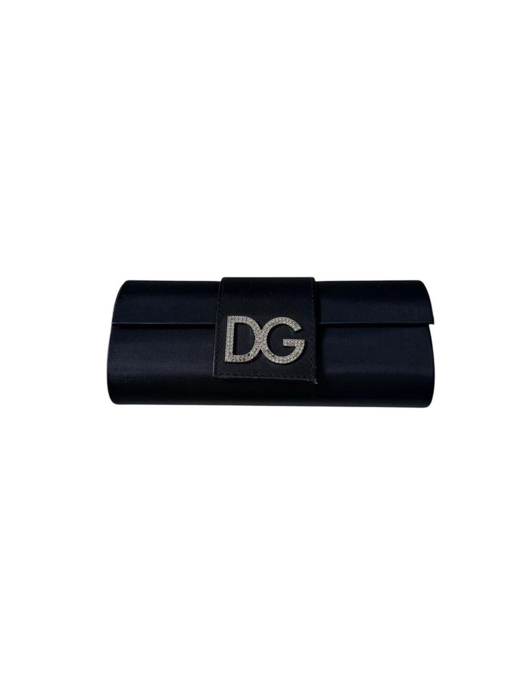 Dolce & Gabbana Vintage Black Rhinestone Sunglasses Case DG Logo‎